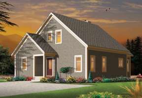 Narrow Lot House Plan #034-01049 Elevation Photo