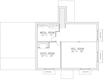 Basement Floor for House Plan #039-00115