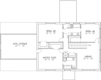 Second Floor for House Plan #039-00115