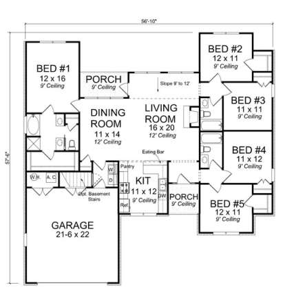 Floorplan1 for House Plan #4848-00002