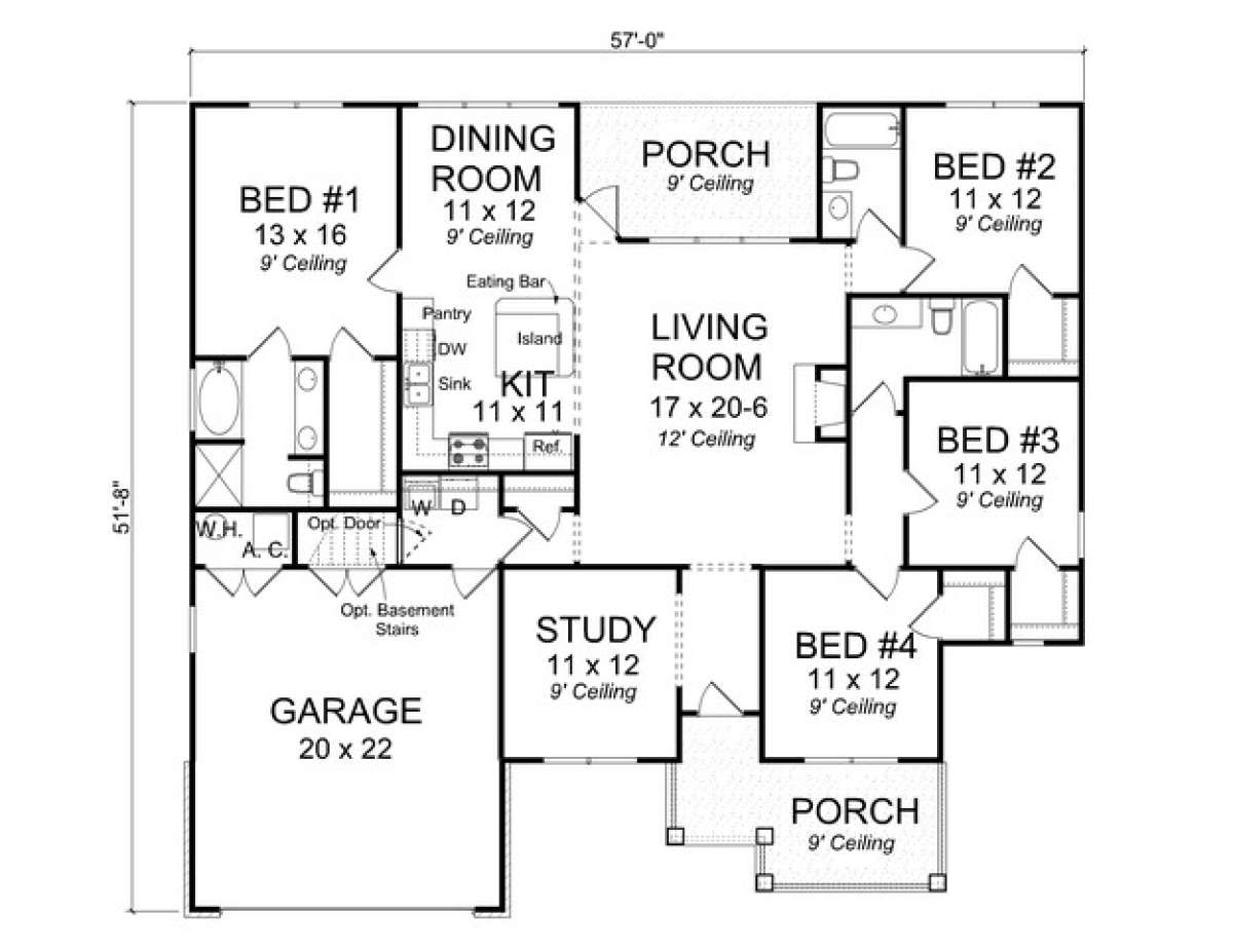 Floorplan 1 for House Plan #4848-00005