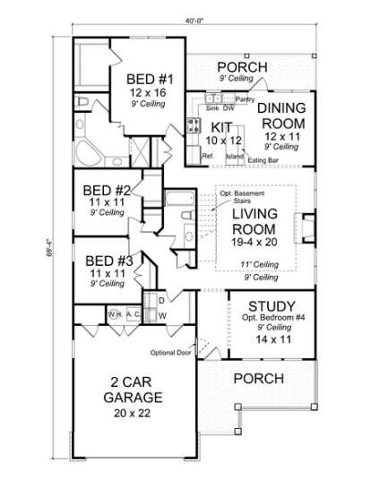 Floorplan 1 for House Plan #4848-00007