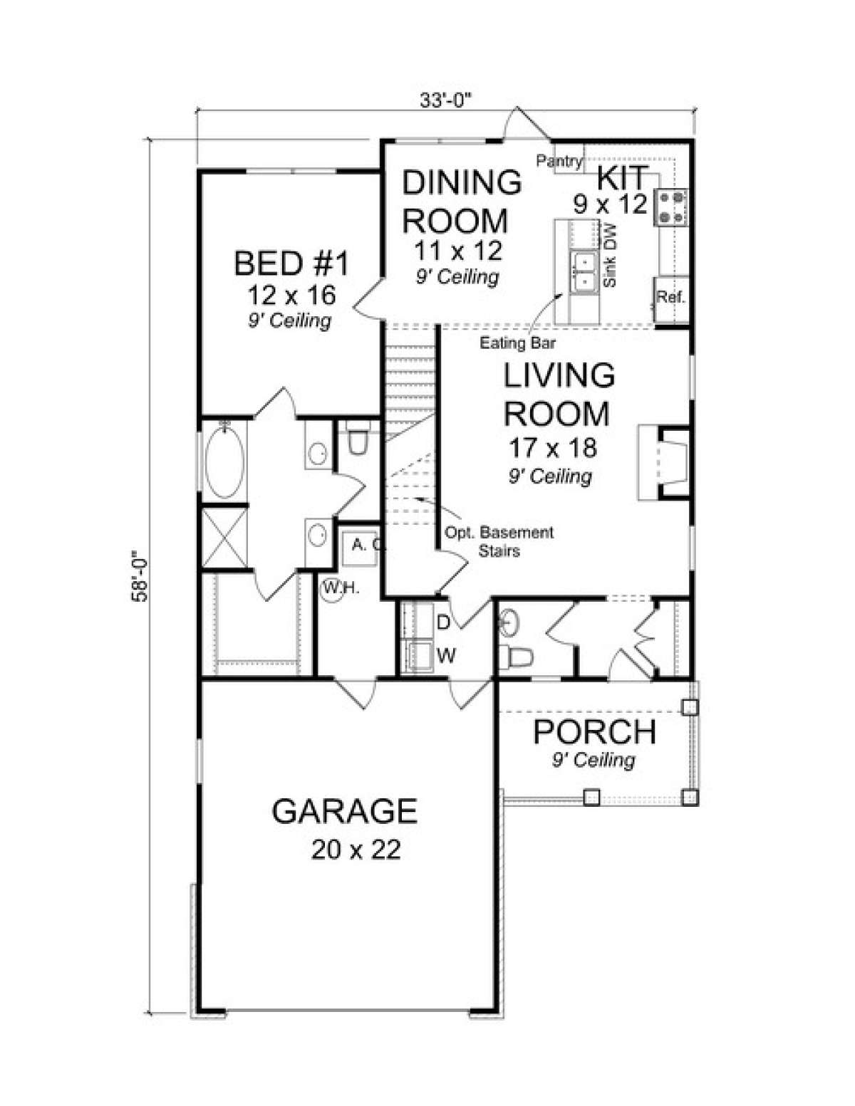 Floorplan 1 for House Plan #4848-00010