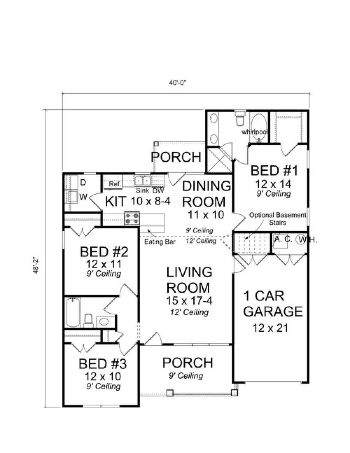 Floorplan 1 for House Plan #4848-00012