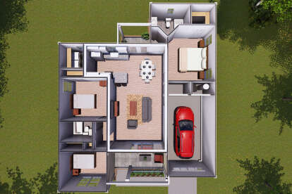 Overhead Floor Plan for House Plan #4848-00012