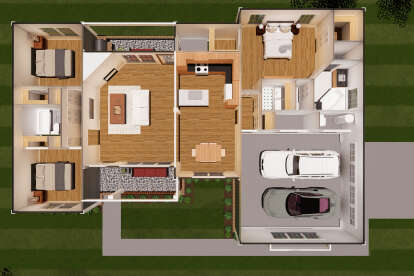 Overhead First Floor for House Plan #4848-00013