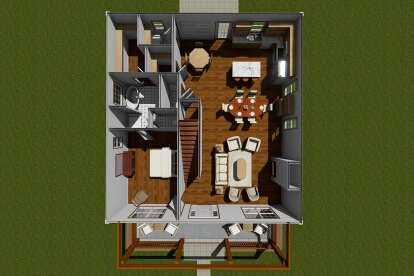 Overhead First Floor for House Plan #4848-00015
