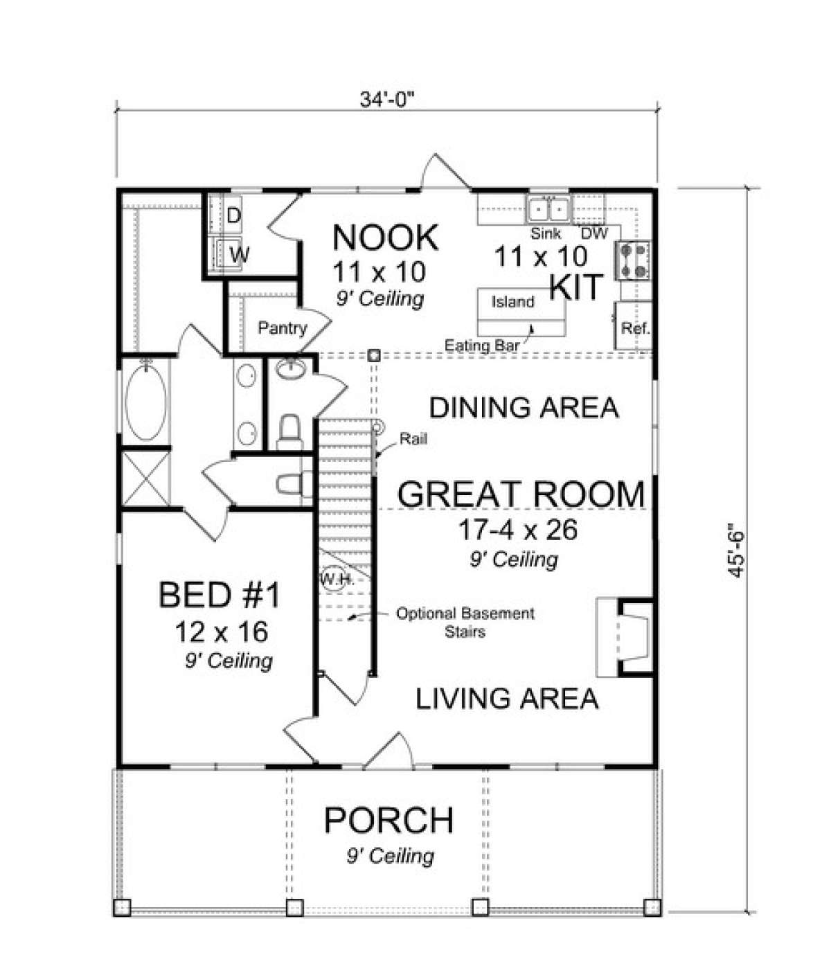 Floorplan 1 for House Plan #4848-00017