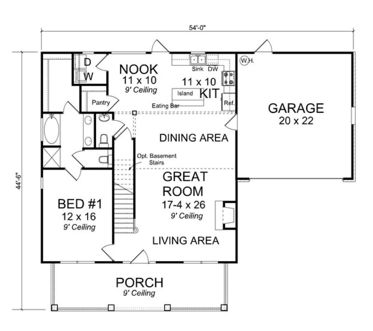 Floorplan 1 for House Plan #4848-00018