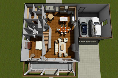 Overhead First Floor for House Plan #4848-00018