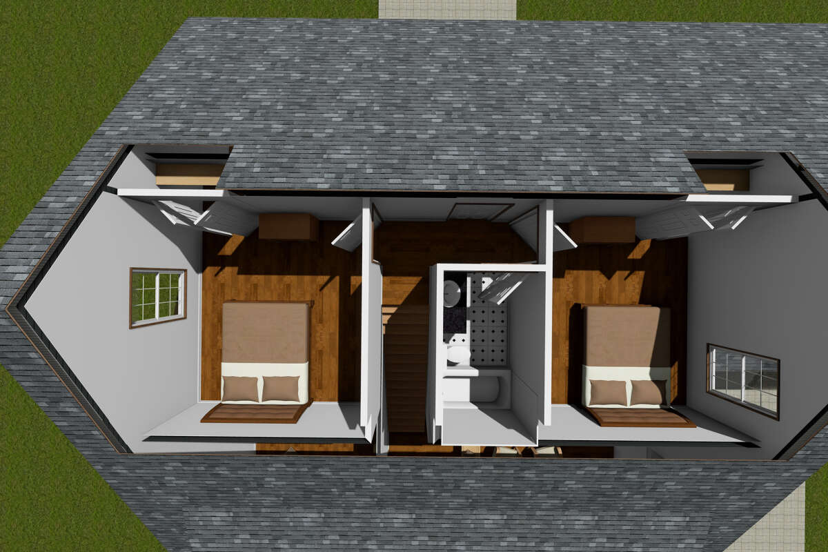 Overhead Second Floor for House Plan #4848-00018