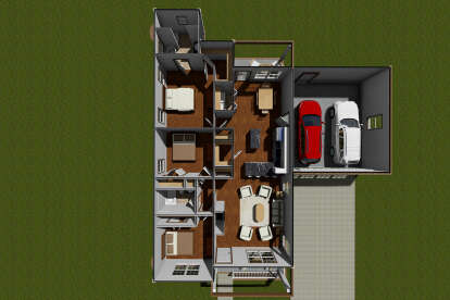 Overhead First Floor for House Plan #4848-00019