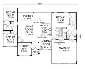 Floorplan 1 for House Plan #4848-00021