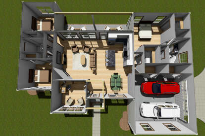 Overhead First Floor for House Plan #4848-00021