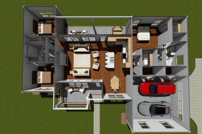 Overhead First Floor for House Plan #4848-00022