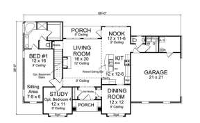 Floorplan 1 for House Plan #4848-00023