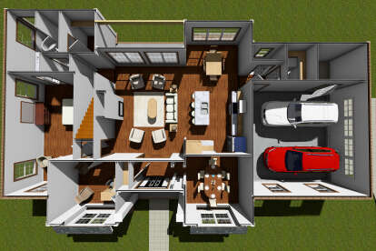 Overhead First Floor for House Plan #4848-00023