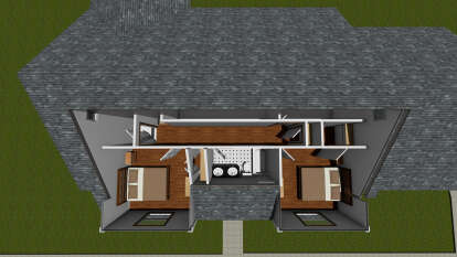 Overhead Second Floor for House Plan #4848-00023