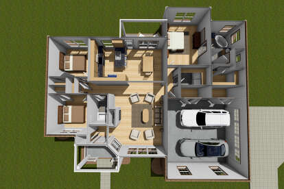 Overhead First Floor for House Plan #4848-00024