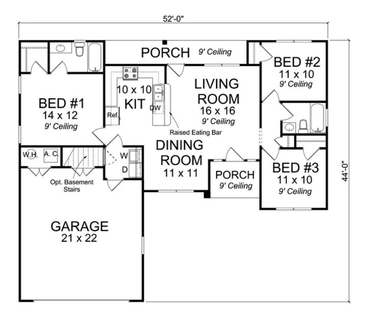 Floorplan 1 for House Plan #4848-00026