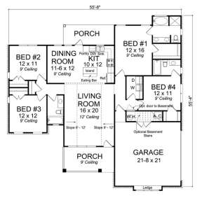 Floorplan 1 for House Plan #4848-00029