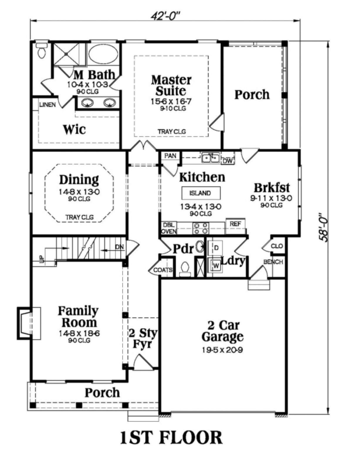 Main Floor for House Plan #009-00119