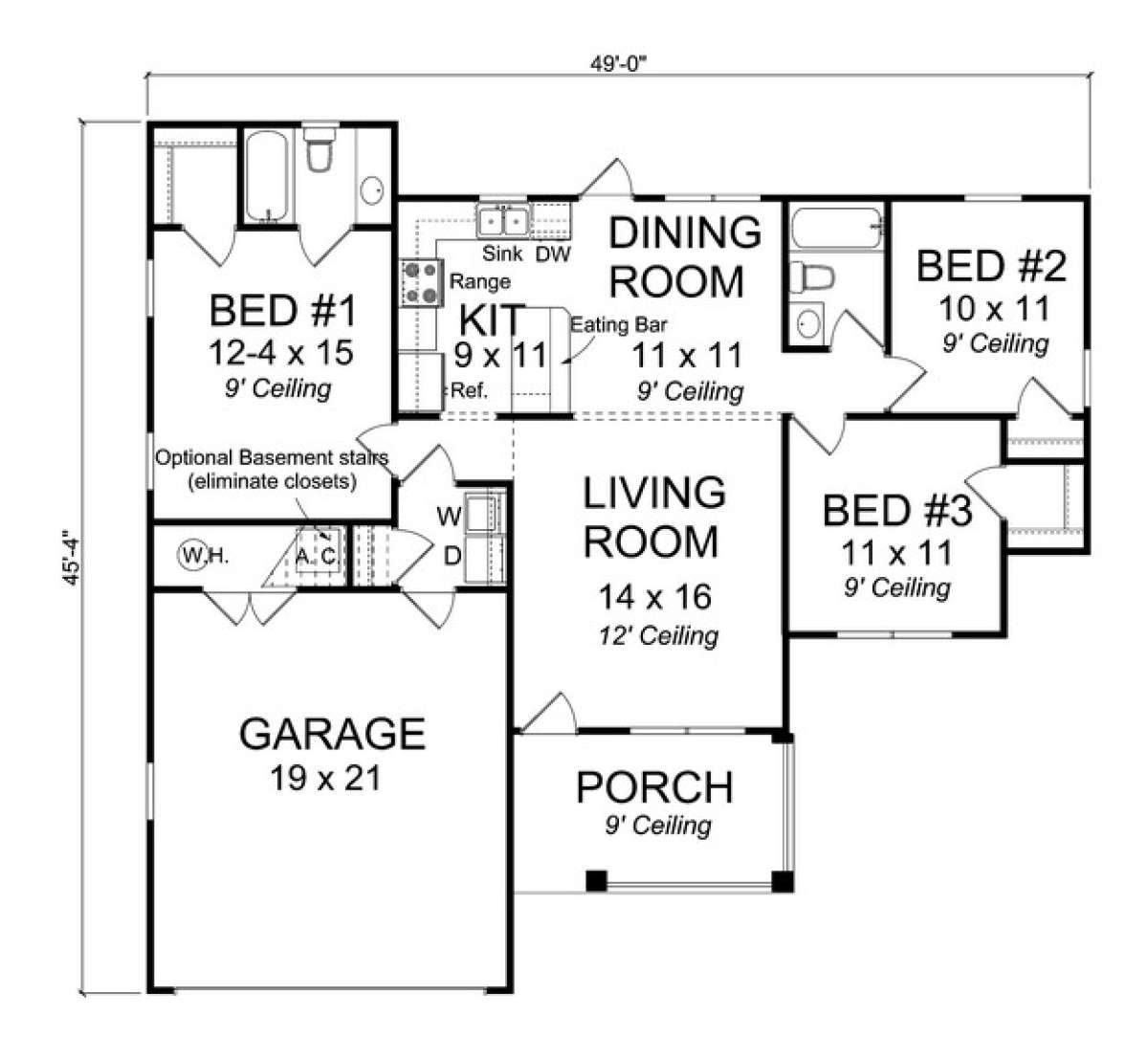 Floorplan 1 for House Plan #4848-00031