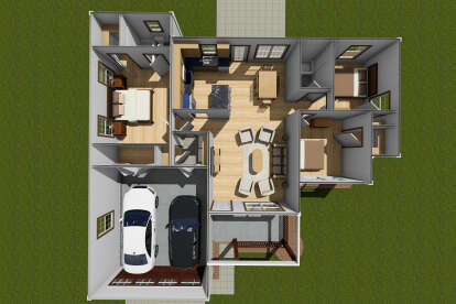 Overhead First Floor for House Plan #4848-00031