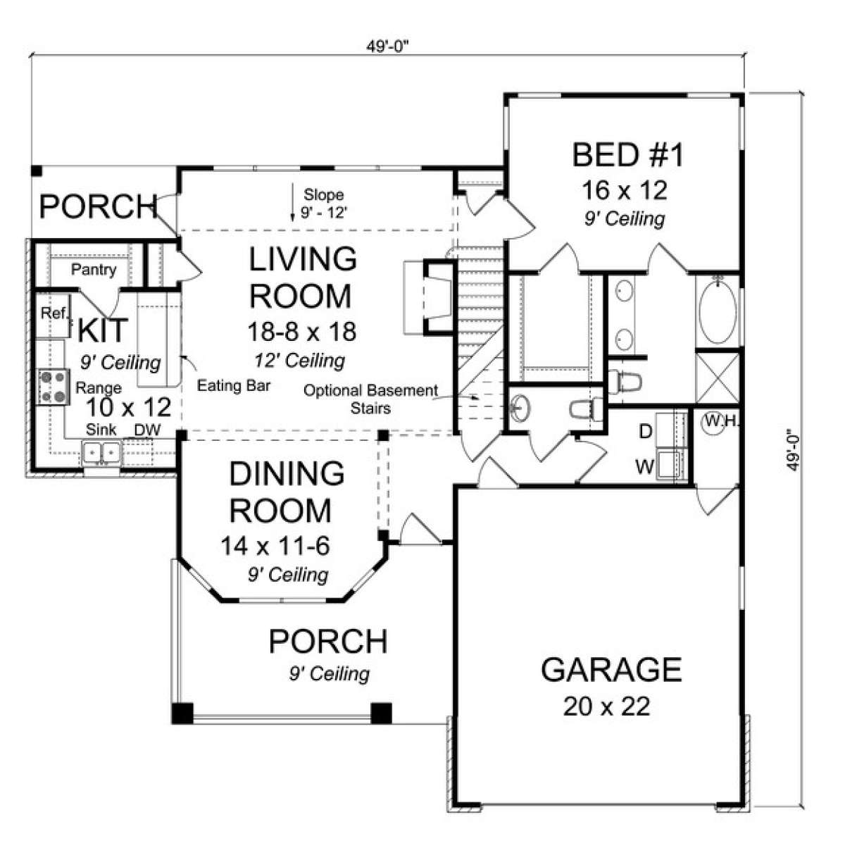 Floorplan 1 for House Plan #4848-00033