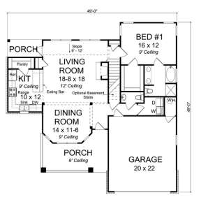 Floorplan 1 for House Plan #4848-00033