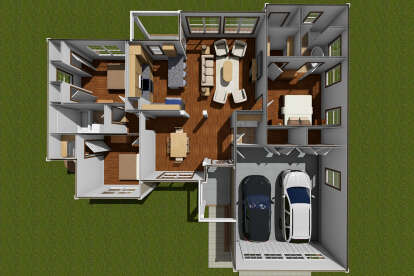 Overhead First Floor for House Plan #4848-00035