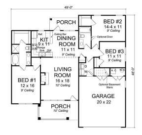 Floorplan 1 for House Plan #4848-00037