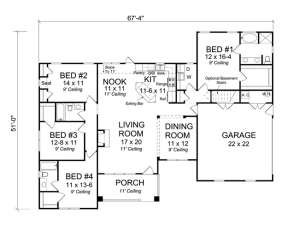 Floorplan 1 for House Plan #4848-00039
