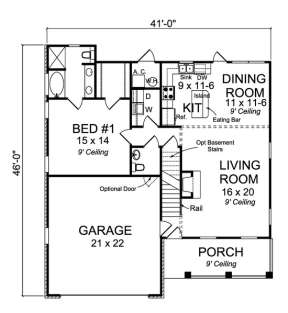 Floorplan 1 for House Plan #4848-00042