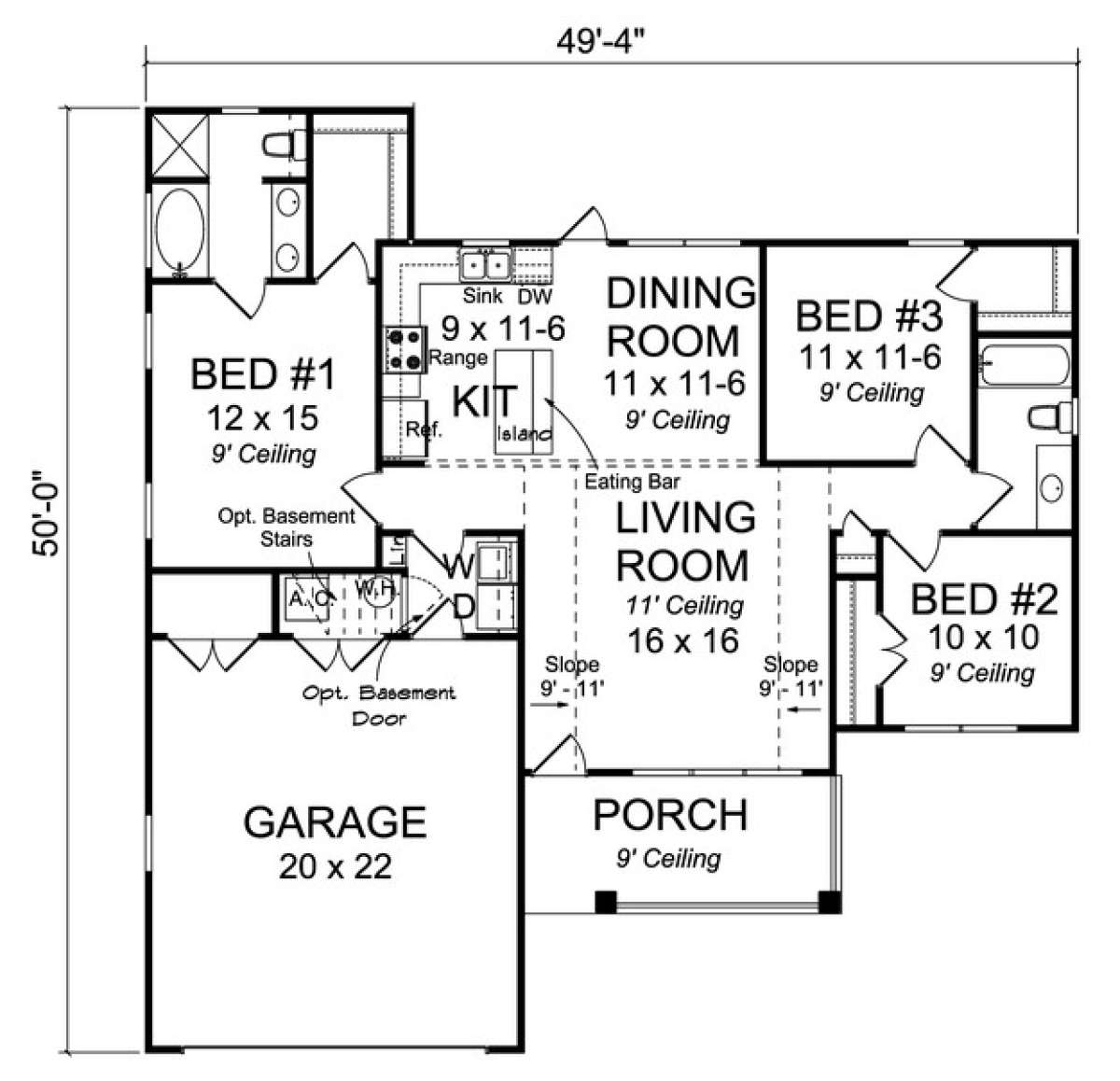 Floorplan 1 for House Plan #4848-00043