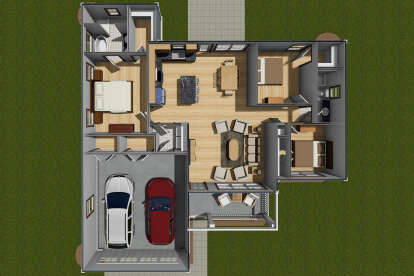 Overhead First Floor for House Plan #4848-00043