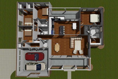Overhead First Floor for House Plan #4848-00044