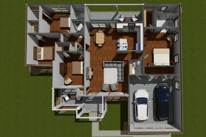 Overhead First Floor for House Plan #4848-00045