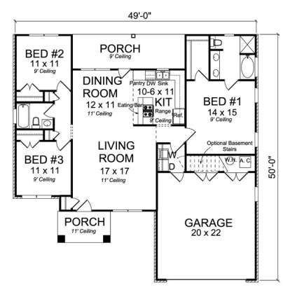 Floorplan1 for House Plan #4848-00046