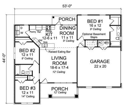 Floorplan 1 for House Plan #4848-00049