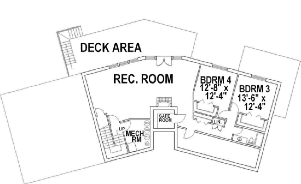 Basement Floor for House Plan #039-00120