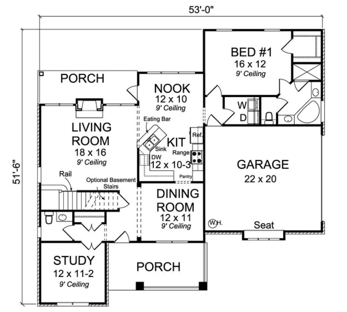 Floorplan 1 for House Plan #4848-00050
