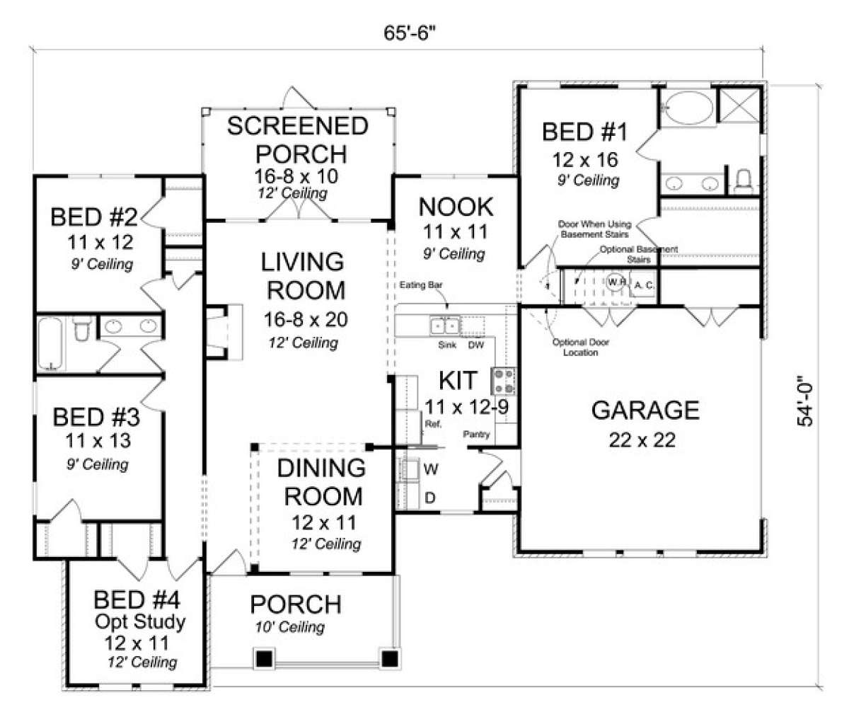 Floorplan 1 for House Plan #4848-00053