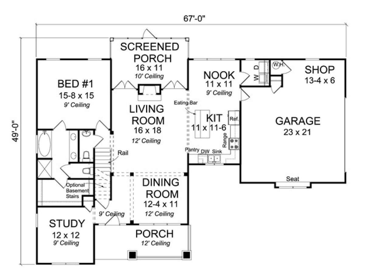 Floorplan 1 for House Plan #4848-00054
