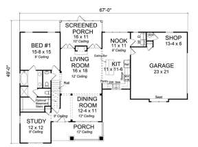 Floorplan 1 for House Plan #4848-00054