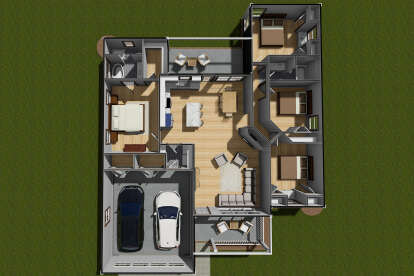 Overhead First Floor for House Plan #4848-00056