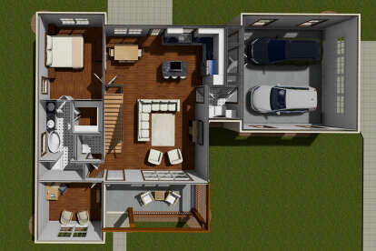 Overhead First Floor for House Plan #4848-00057