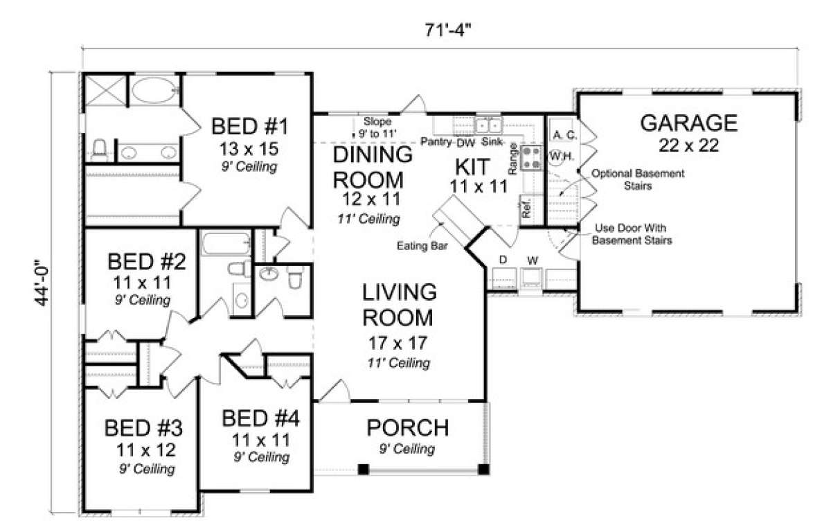 Floorplan 1 for House Plan #4848-00059