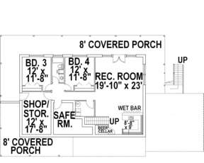 Basement Floor for House Plan #039-00121