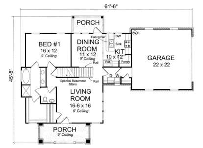Floorplan 1 for House Plan #4848-00061